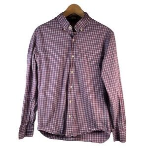 J.Crew Men's‎ M Red Blue Gingham Button Down Shirt Slim Fit Classic Prep